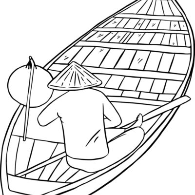 Traditional Boat with Rower Thumbnail